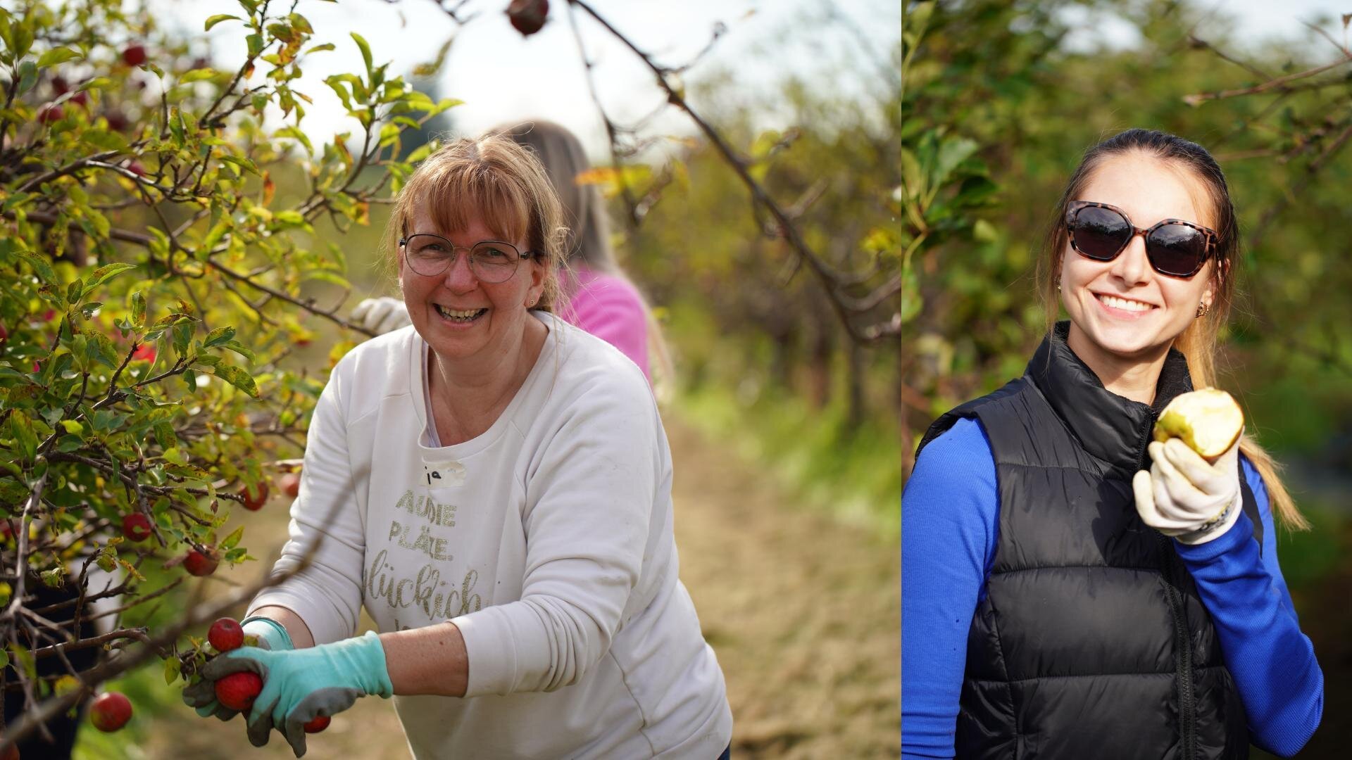 Begeisterung und Teamarbeit im Obstgarten.